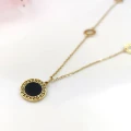 Naszyjnik dwustronny Premium STAL CHIRURGICZNA zawieszki grecki wzór kolor złoty Blueberry