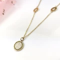 Naszyjnik dwustronny Premium STAL CHIRURGICZNA zawieszki grecki wzór kolor złoty Blueberry