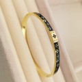 Bransoletka bangle STAL CHIRURGICZNA Złota sztywna czarno-złota Blueberry