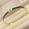 Bransoletka bangle STAL CHIRURGICZNA Złota sztywna czarno-złota Blueberry