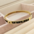 Bransoletka bangle STAL CHIRURGICZNA Złota sztywna czarno-złota Blueberry