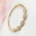 Bransoletka POZŁACANA elegancka z kryształkami rose gold