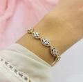 Bransoletka POZŁACANA elegancka z kryształkami rose gold