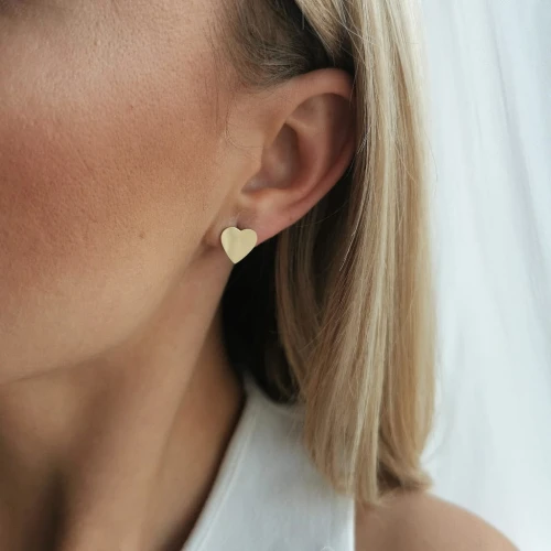 Kolczyki POZŁACANA STAL serduszka blaszki kolor złoty