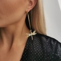 Kolczyki KOŁA duże ważka kryształy kolor złoty Colibra