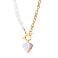 Naszyjnik biały onyks PĘKATE SERCE kolor złoty Colibra