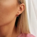 Kolczyki POZŁACANE geometryczne emalia kolor różowy rose gold