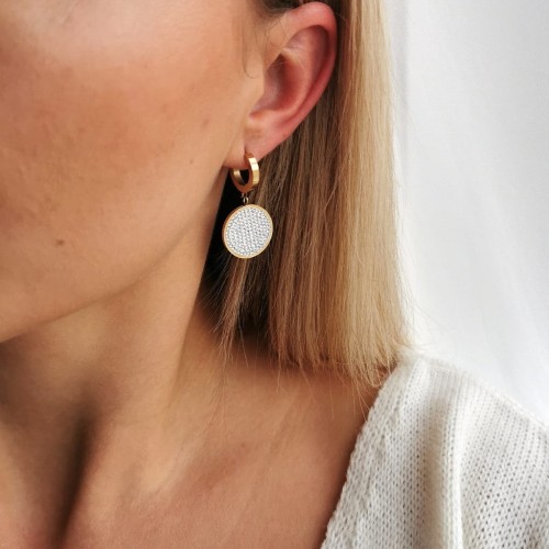 Kolczyki ze STALI CHIRURGICZNEJ OKRĄGŁE KRYSZTAŁY na biglu