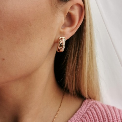 Kolczyki POZŁACANE greckie kryształki rose gold