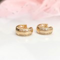 Kolczyki POZŁACANE klasyczne koła szersze kryształy rose gold