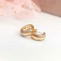 Kolczyki POZŁACANE klasyczne koła szersze kryształy rose gold