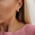 Kolczyki POZŁACANE klasyczne koła szersze kryształy rose gold