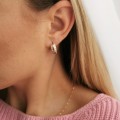 Kolczyki POZŁACANE klasyczne koła szersze kryształy rose gold