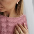 Kolczyki POZŁACANE klasyczne koła szersze kryształy rose gold