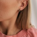 Kolczyki STAL CHIRURGICZNA kółko emalia kolor czarny złoty Blueberry
