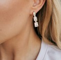 Kolczyki POZŁACANE klasyczne wiszące kryształy rose gold