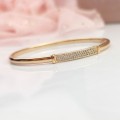 Bransoletka BANGLE POZŁACANA złota sztywna kryształy rose gold