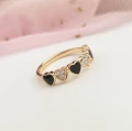 Pierścionek POZŁACANY serduszka rose gold