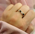 Pierścionek POZŁACANY serduszka rose gold
