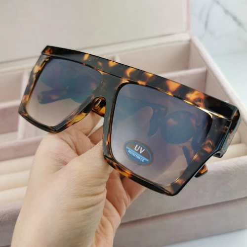 Okulary przeciwsłoneczne damskie brązowe oprawki