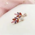 Kolczyki POZŁACANE kolorowe kryształy rose gold