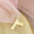 Naszyjnik STAL CHIRURGICZNA zawieszka PISTOLET kolor złoty Blueberry