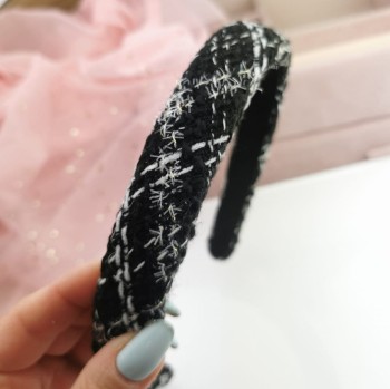 Opaska do włosów klasyczna wzór kolor czarny 