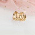 Kolczyki POZŁACANE koła małe potrójne rose gold