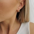 Kolczyki POZŁACANE koła małe potrójne rose gold