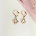 Kolczyki POZŁACANE koniczynka kryształki rose gold