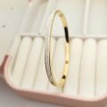 Bransoletka złota ze STALI CHIRURGICZNEJ sztywna bangle klasyczna kryształki
