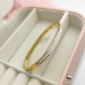 Bransoletka złota ze STALI CHIRURGICZNEJ sztywna bangle klasyczna kryształki