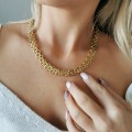 Naszyjnik ze STALI CHIRURGICZNEJ choker łańcuch leciony pancerka kolor złoty