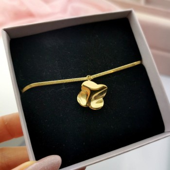 Bransoletka ze STALI CHIRURGICZNEJ żmijka koniczynka kolor zloty 