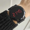 Zegarek damski CZARNY elektroniczny LED magnetyczny pasek