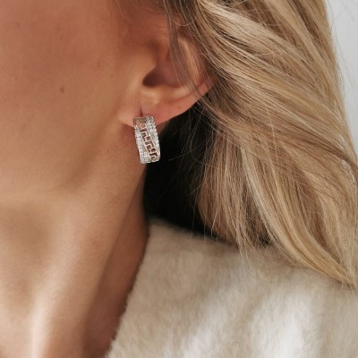 Kolczyki SREBRNE koła greckie kryształki  