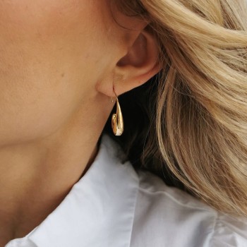 Kolczyki ze STALI CHIRURGICZNEJ łezki wiszące kolor złoty