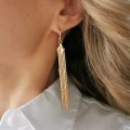Kolczyki POZŁACANE wiszące łańcuszki bigiel rose gold