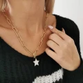 Naszyjnik choker STAL CHIRURGICZNA  łańcuch gwiazdka kolor złoty