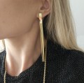Kolczyki STAL CHIRURGICZNA ŁAŃCUSZKI wiszące kolor złoty sztyft