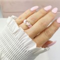 Pierścionek porcelanowy serduszoko STAL CHIRURGICZNA różowy