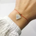 Bransoletka ze STALI CHIRURGICZNEJ diament sznurek czerwony