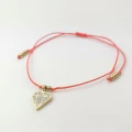Bransoletka ze STALI CHIRURGICZNEJ diament sznurek czerwony