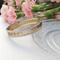 BRANSOLETKA BANGLE STAL BLUEBERRY GRECKI WZÓR CYRKONIE
