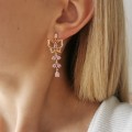 Kolczyki POZŁACANE motyle różowe kryształki rose gold