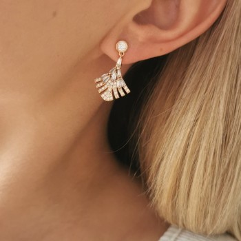 Kolczyki POZŁACANE kryształki rose gold 