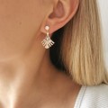 Kolczyki POZŁACANE kryształki rose gold