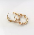Kolczyki POZŁACANE koła skręcane kryształki rose gold