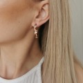 Kolczyki POZŁACANE koła skręcane kryształki rose gold