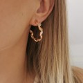 Kolczyki POZŁACANE koła skręcane kryształki rose gold